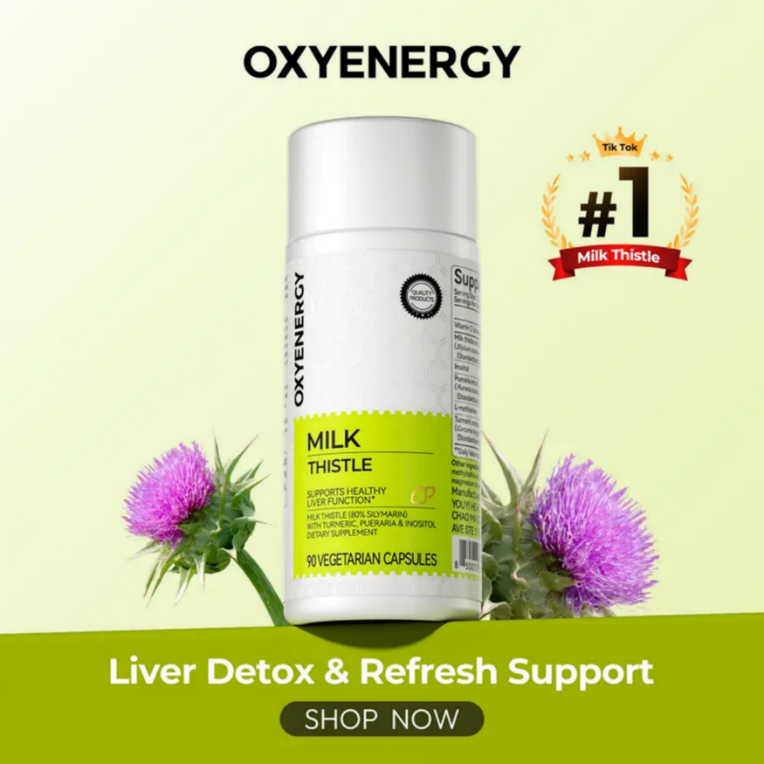 Oxyenergy Milk Thistle Liver Detox ,Colon Cleanse,Natural Support Liver Health