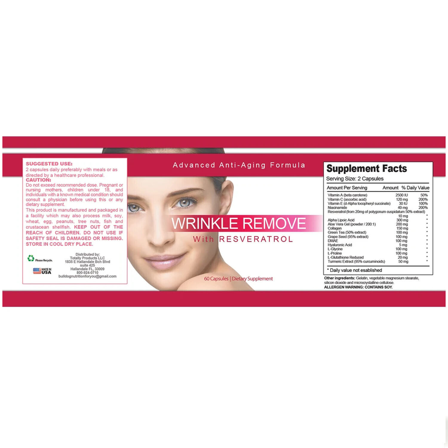 Wrinkle Remove Anti-aging Supplement & Mflora Probiotics Support Immune Health