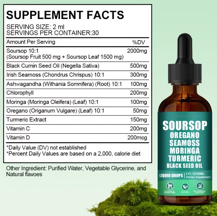 10-in-1 Soursop Bitters Liquid Drops – for Immune Health & Daily Wellness