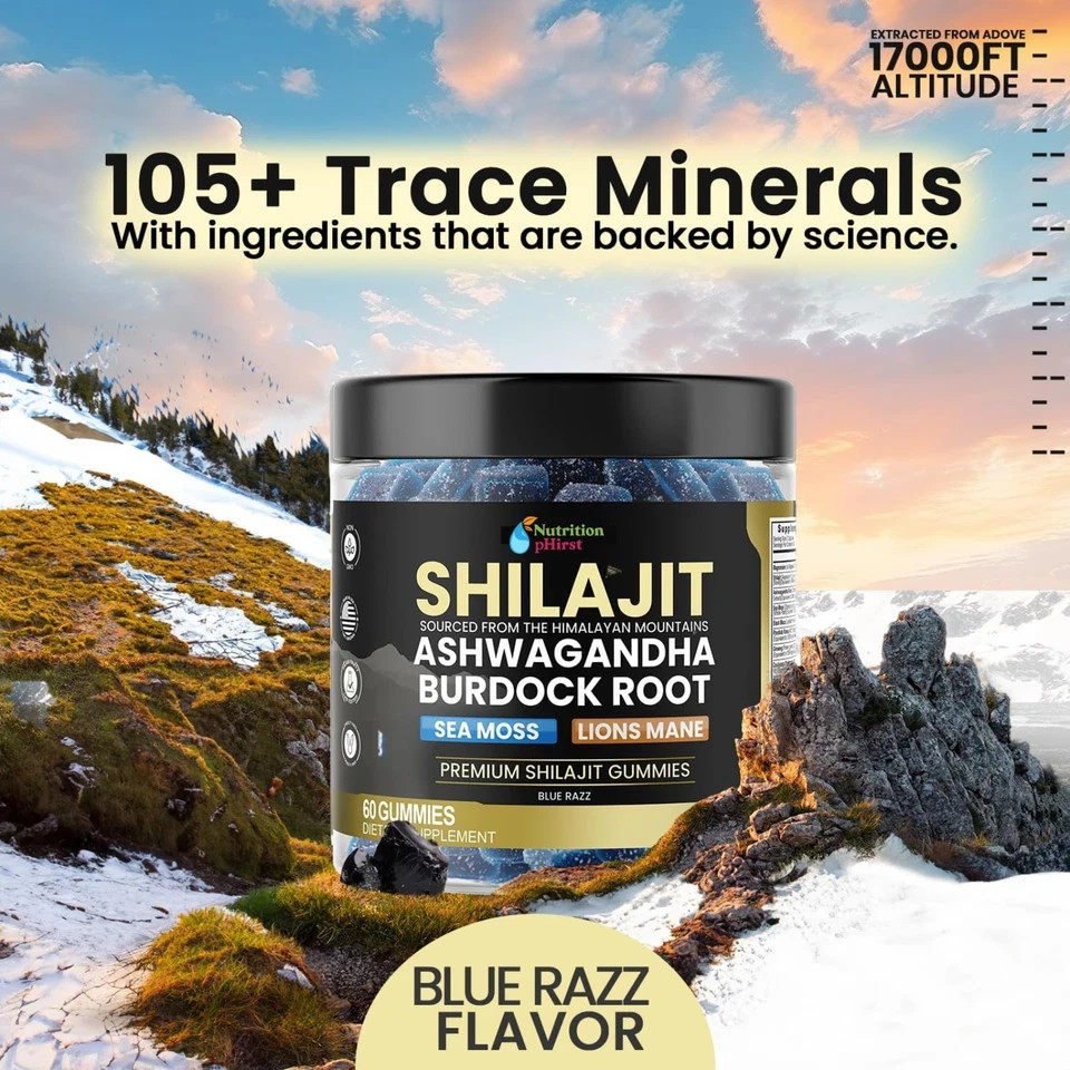Himalayan Shilajit GOLD Gummies, Organic, Extremely 100% Natural, Fulvic Acid.