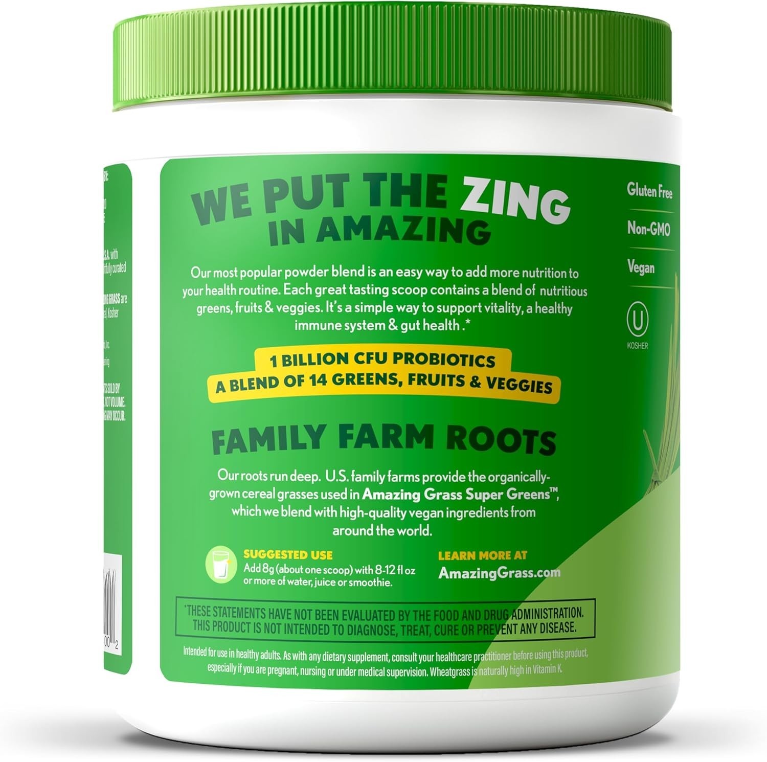 Amazing Grass Super Greens Superfood Powder, Organic, 30 Servings, Value Size