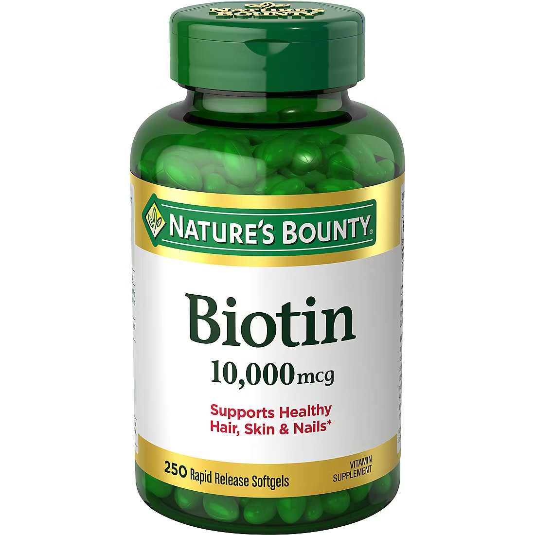 Nature’s Bounty Biotin 10,000 mcg, 250ct 2 pack,500 tabs