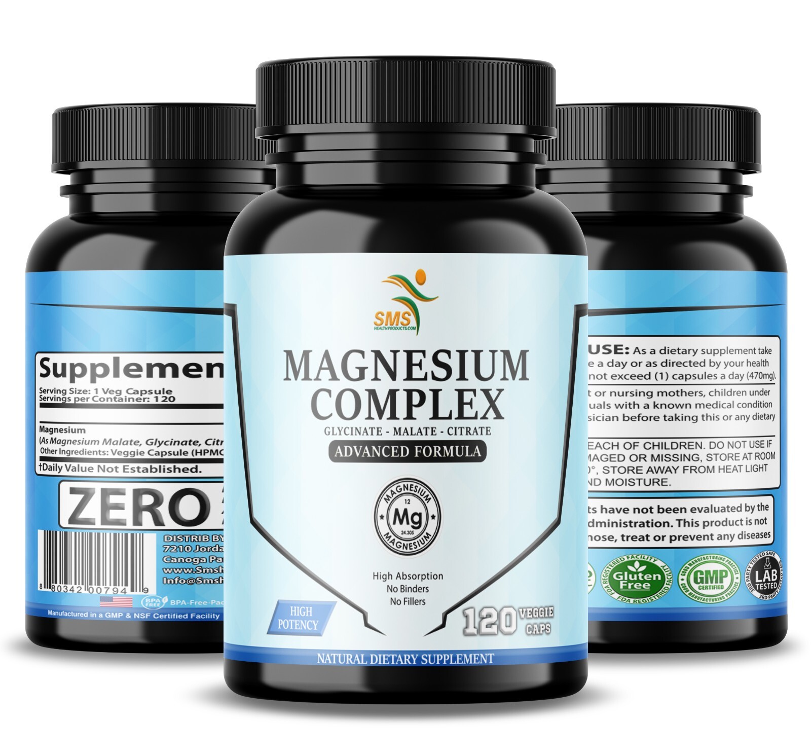 Magnesium Complex 470mg with Malate, Citrate, Glycinate – High Absorption