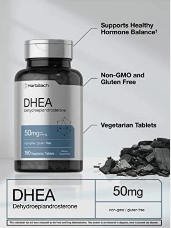 DHEA 50mg | 150 Capsules | Non-GMO, Gluten Free Supplement