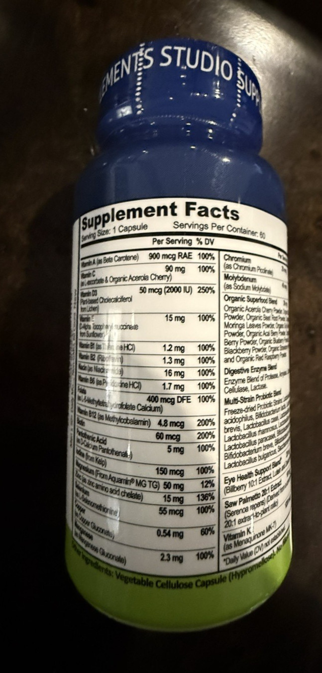 Men’s Daily Multivitamin 50 Plus 60 capsules -1 per serving BB Date 4/29 NEW