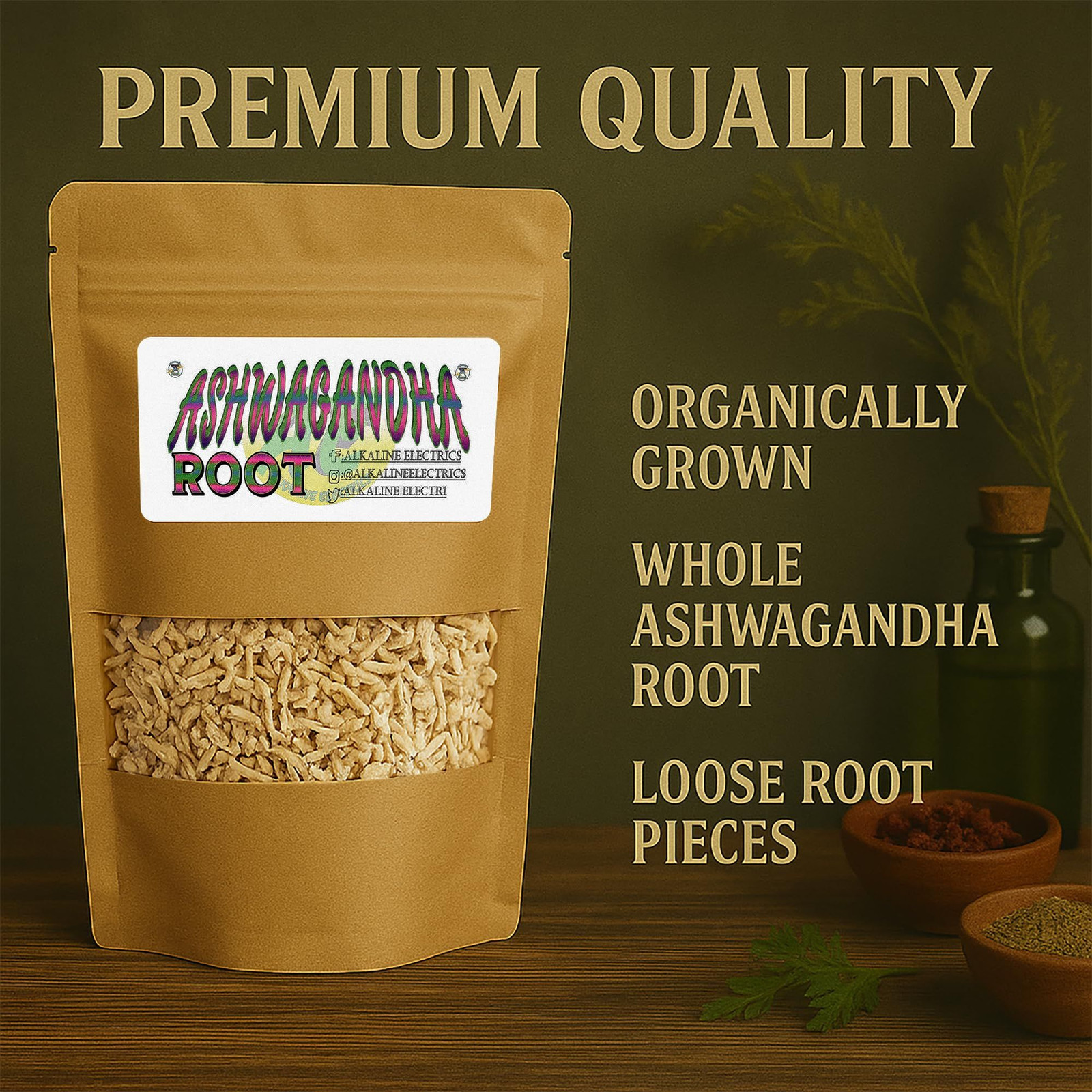 Ashwagandha Root | Withania Somnifera | Organically Grown 4 Ounce (Pack of 1)