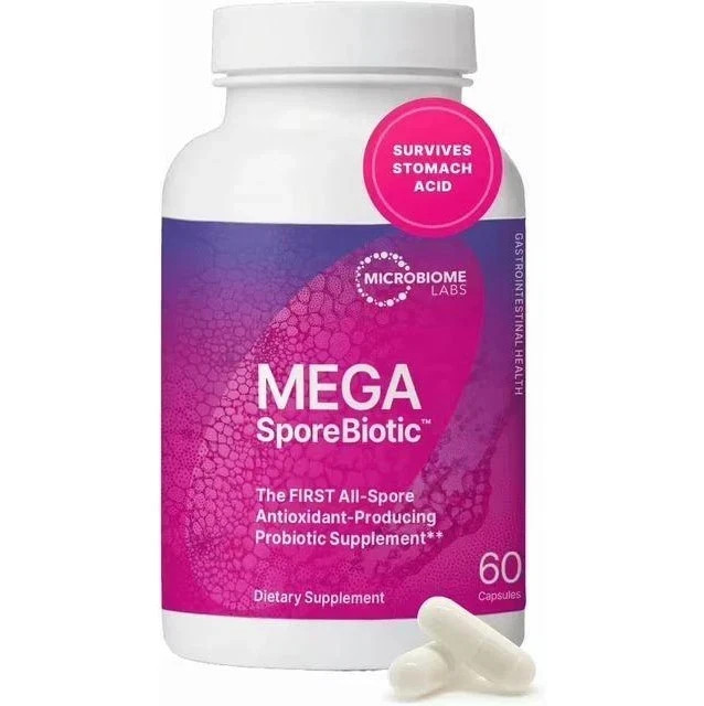 Mega Sporebiotic 60 Capsule Supplement Pills – Microbiome & Gut Wellness