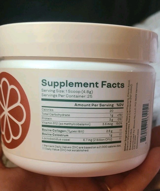Bloom Colostrum & Collagen Peptides Orange Cream Gut Health 4.23 Oz All In One🍊