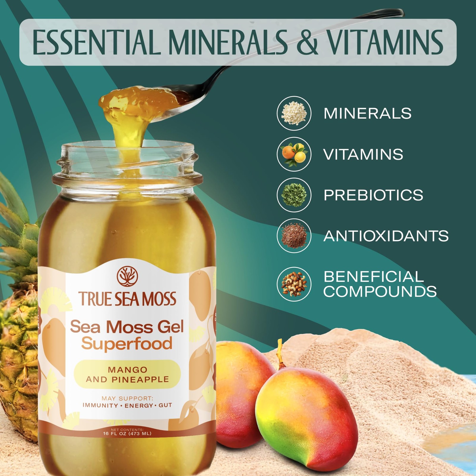 Trueseamoss Sea Moss Gel In Usa Pack Of 1 Labels May Vary
