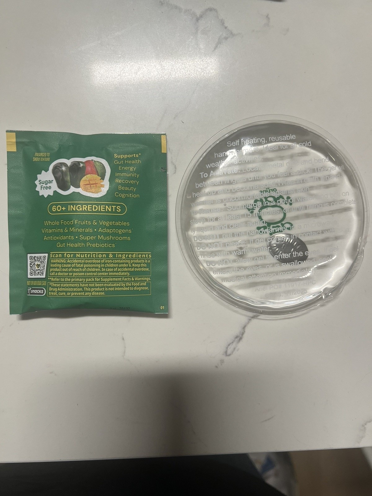 Gruns Superfoods Greens Gummies, 18 Pack Limited Edition Mango Sorbet, And Merch