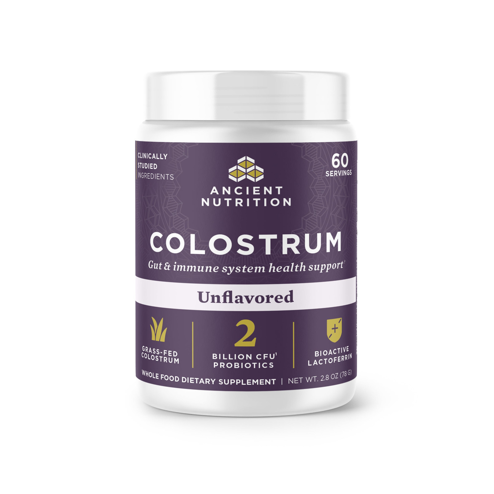 Ancient Nutrition Colostrum Powder Gut & Immune System Health Unflavored 2.8 oz