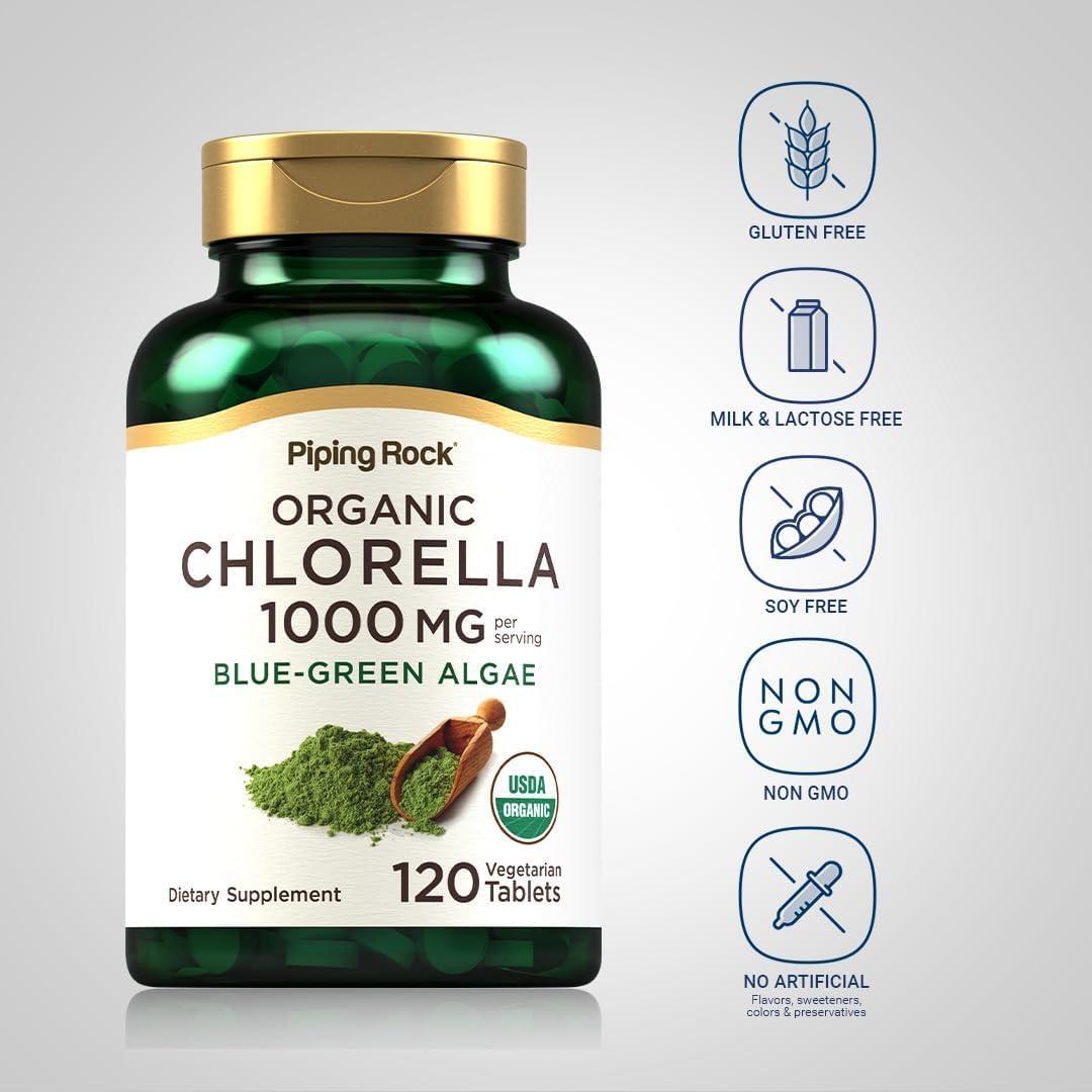 Chlorella Blue Green Algae 1000 Mg Superfood Broken Cell Wall Immune, 120 Tabs