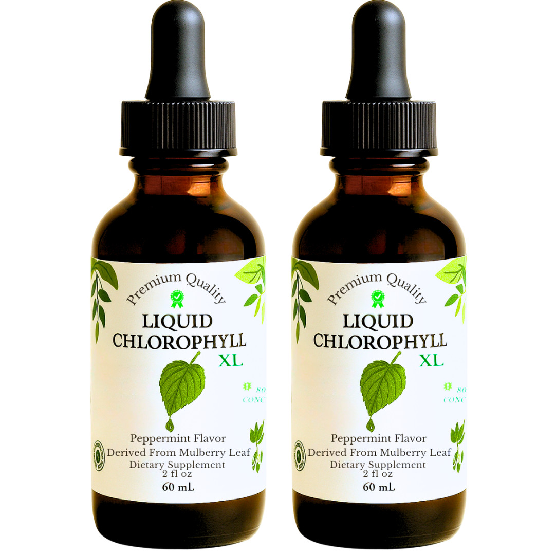 2 Pack Liquid Chlorophyll Drops XL Strength 2oz – Detox Cleanse Vegan 120 Day