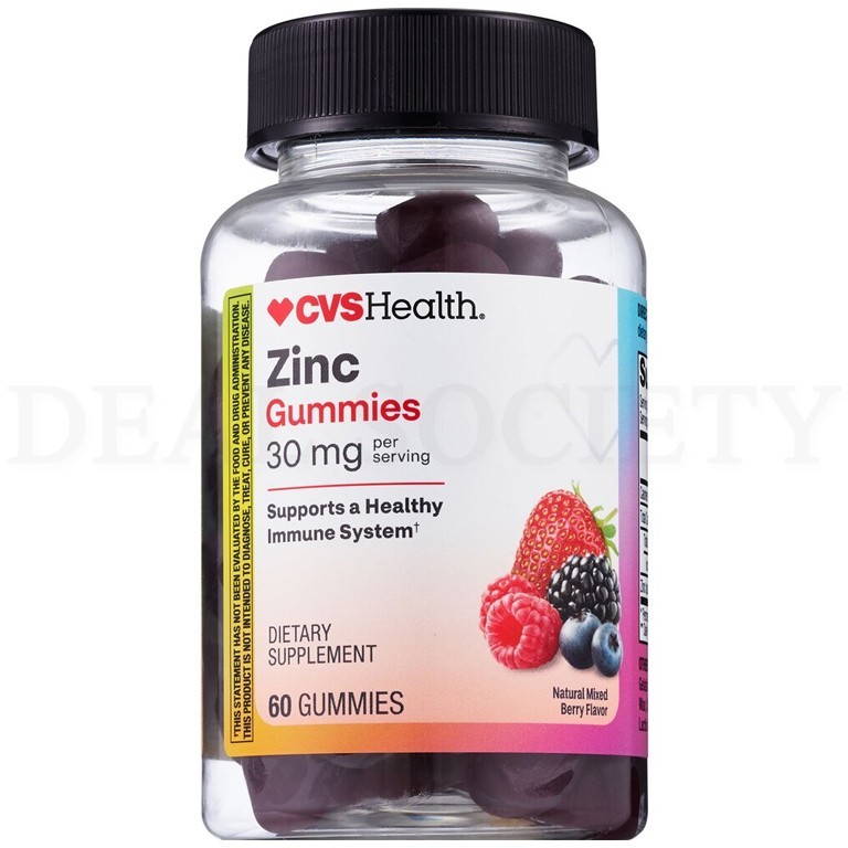 CVS Health Zinc Gummies Mixed Berry Flavor 60 Count Each Lot of 3