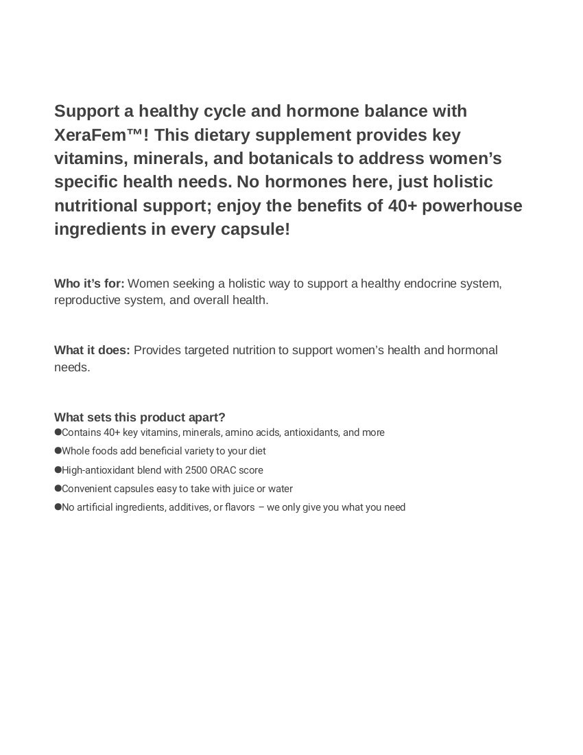 Youngevity Dr. Wallach XeraFem™ Hormonal Support for Women