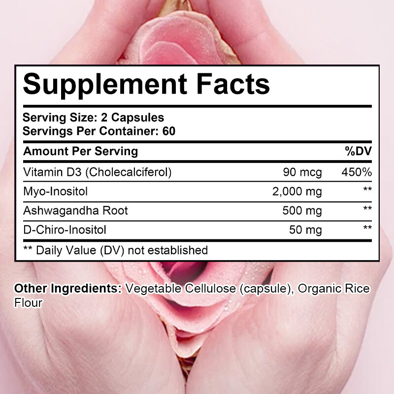 Myo & D-chiro Inositol Capsules -Regulates Female Body Functions-Physical Health