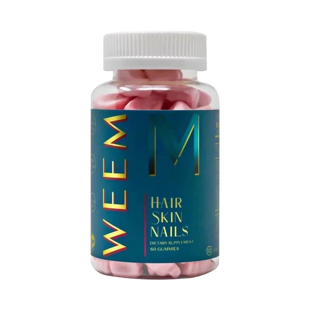 WEEM Hair Skin and Nails Gummies, Vegan biotin Vitamins, Healthy Hair- Pack of 3