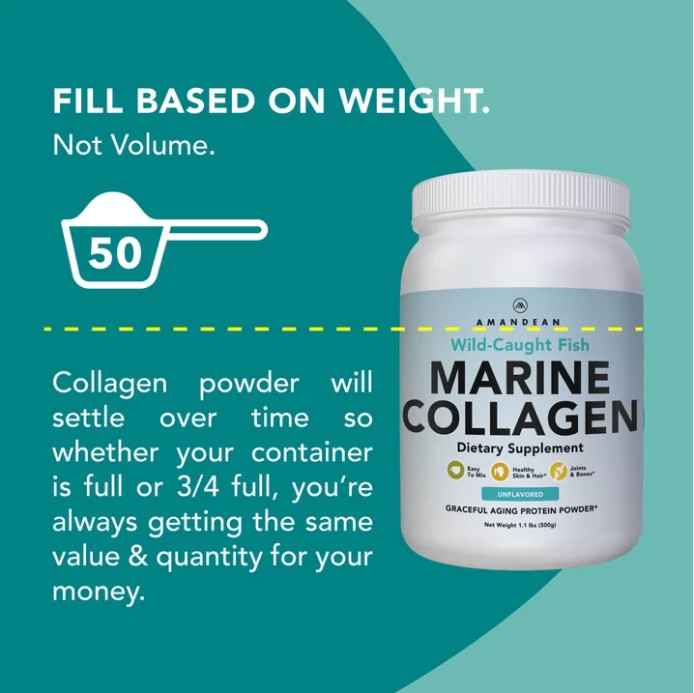 Amandean Marine Collagen Powder, Unflavored, 17.6 oz