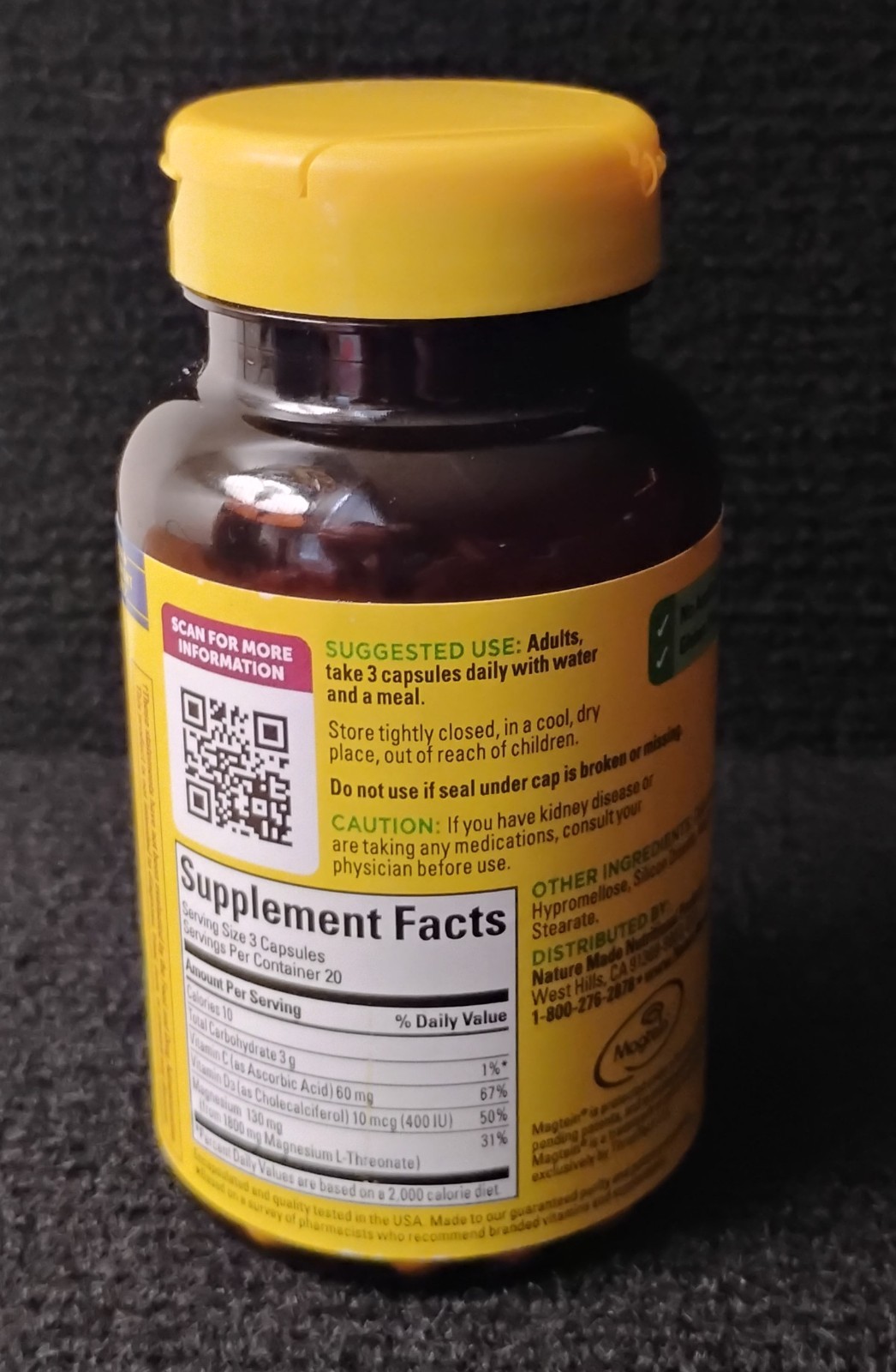 Nature Made Magnesium L-Threonate 60 Caps Unopened