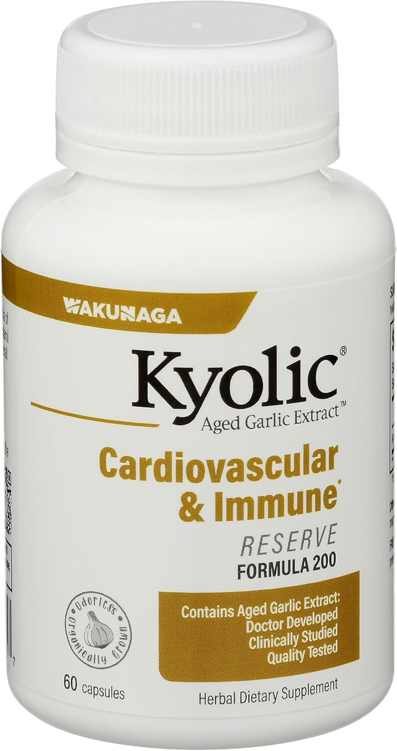 Suplemento cardiovascular de reserva de extracto de ajo envejecido, 60 cápsulas