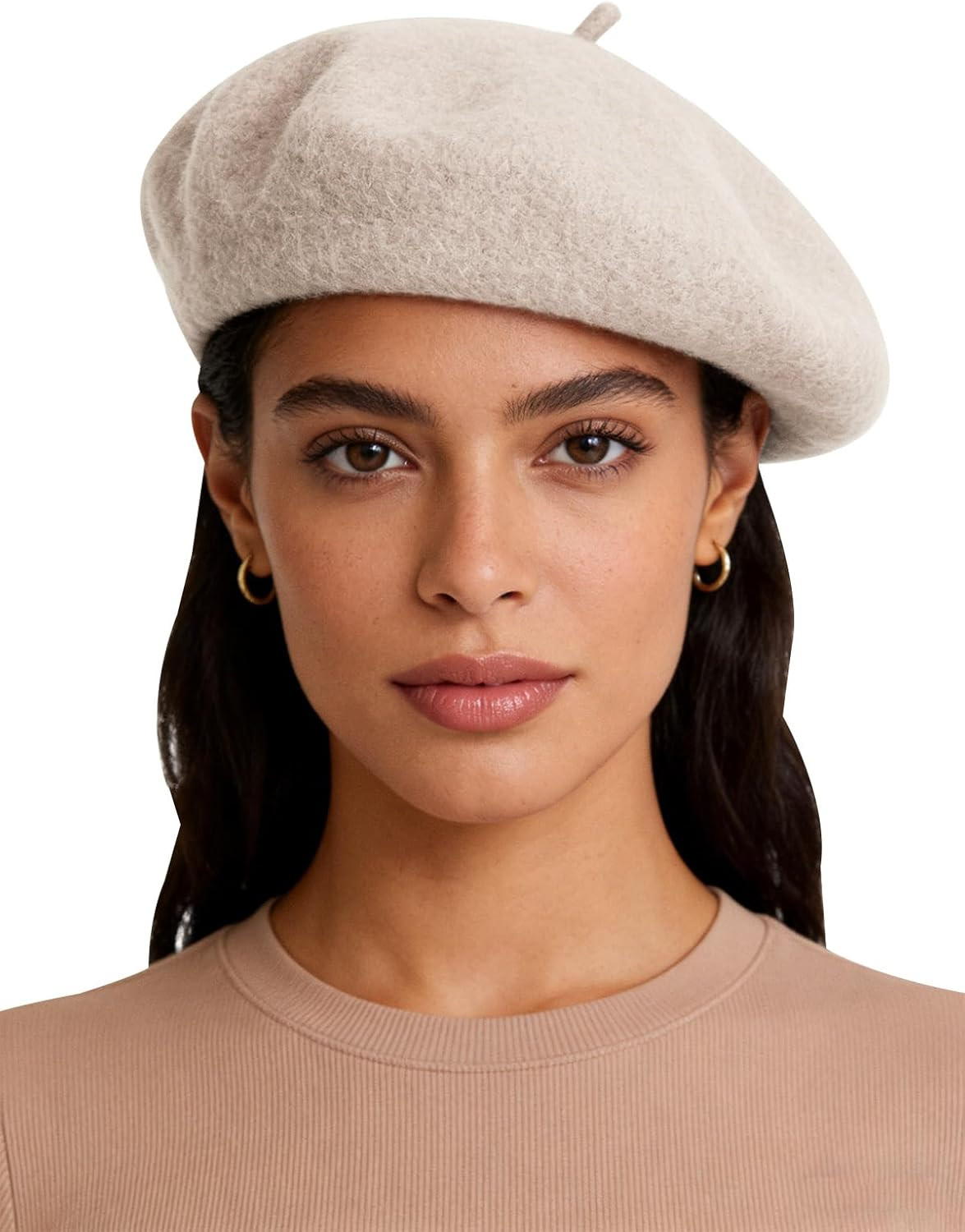 Sumolux Women Beret Hat Wool Vintage French Solid Color Classic Winter Cap