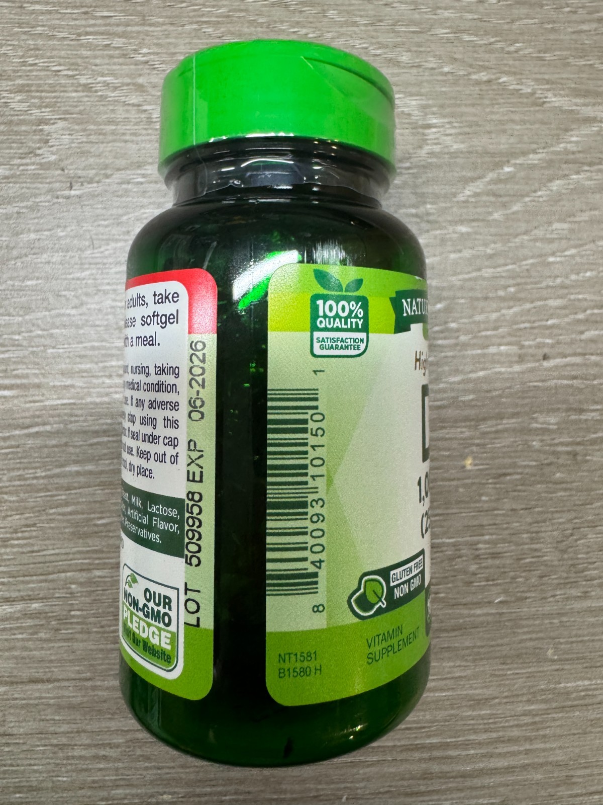1 BOTTLE Nature’s Truth High Potency D3 1000IU 25MCG 130 Quick Release SOFTGELS