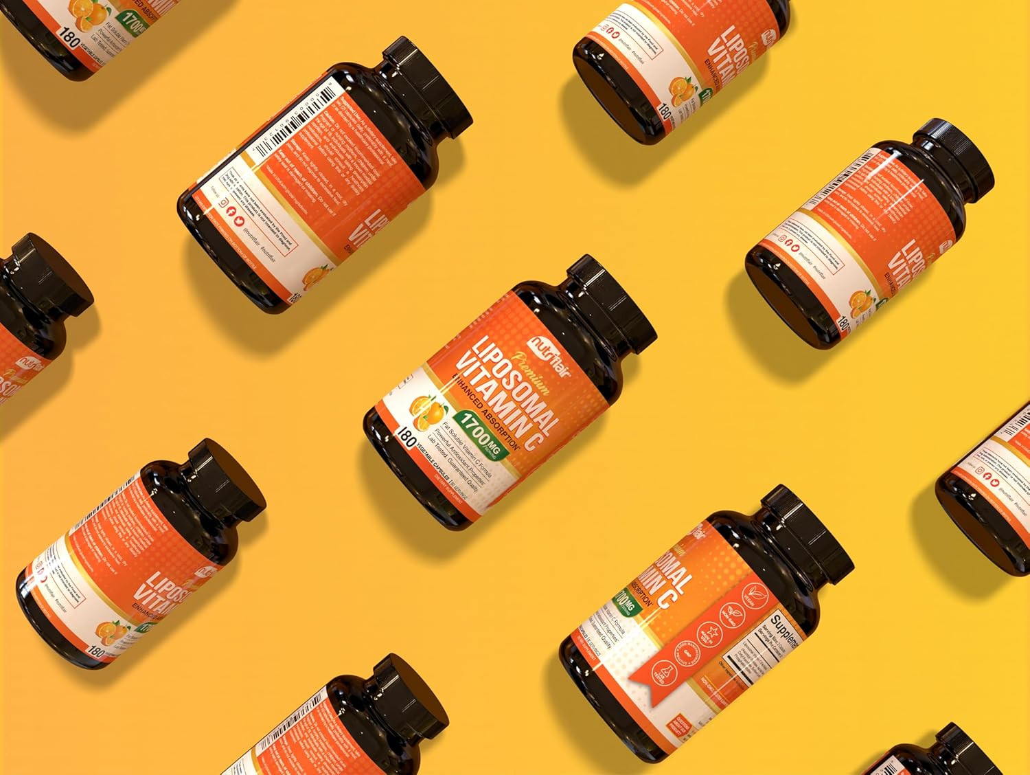 NutriFlair Liposomal Vitamin C 1700mg – 180 Vegan 180 180 Count (Pack of 1)