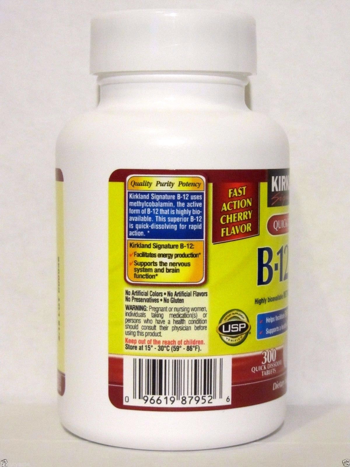 Kirkland Signature Quick Dissolve B-12 5000 mcg 300 Tablets, Methylcobalamin