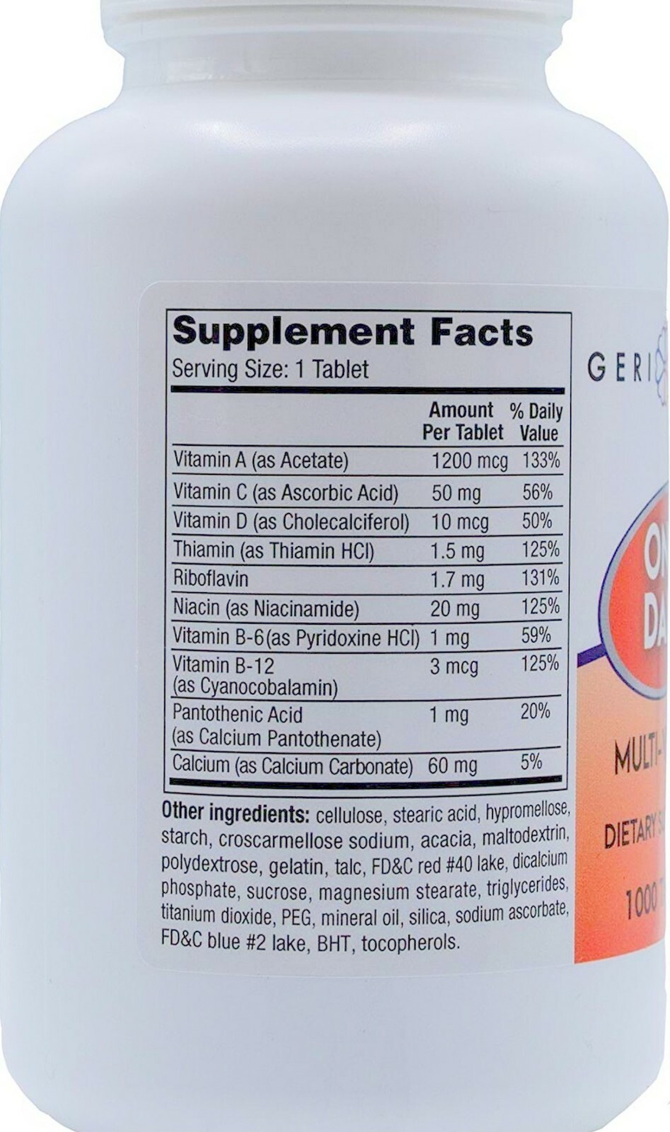 One Daily Vitamin GERICARE 1000 Easy Swallow Tabs **^