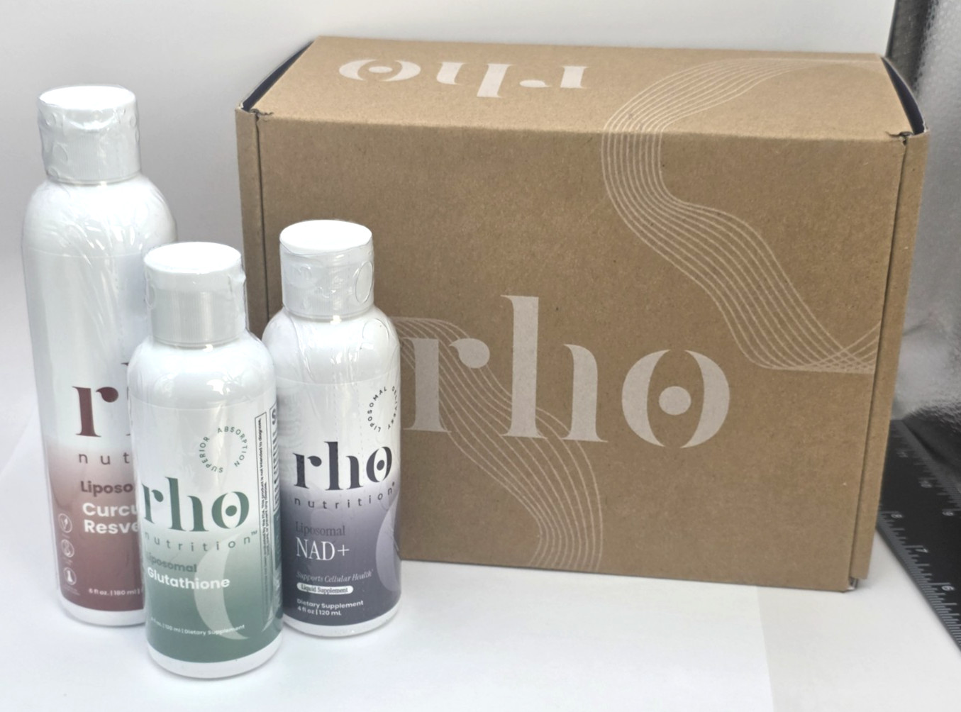 Rho Nutrition Liposomal Supplement Trio NAD+ Glutathione Curcumin & Resveratrol