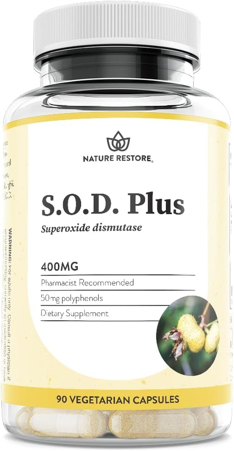 S.O.D. Superoxide Dismutase Supplement, 4,000 IU Sod-Like Activity, Vegan, 90…