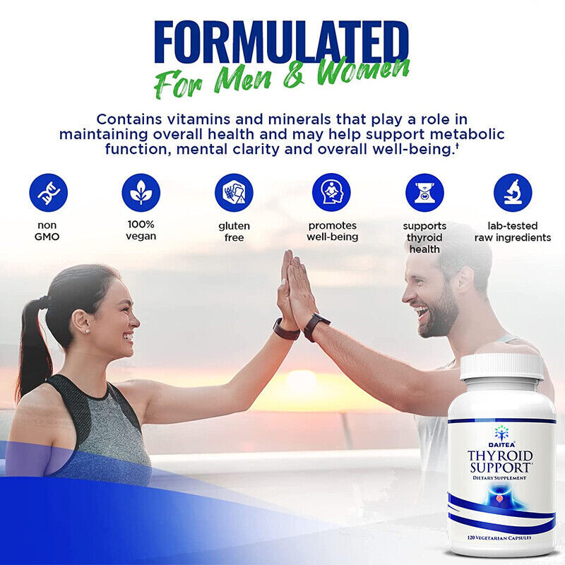 Thyroid Support Supplement with Iodine, Non-GMO, Vegetarian & Gluten Free