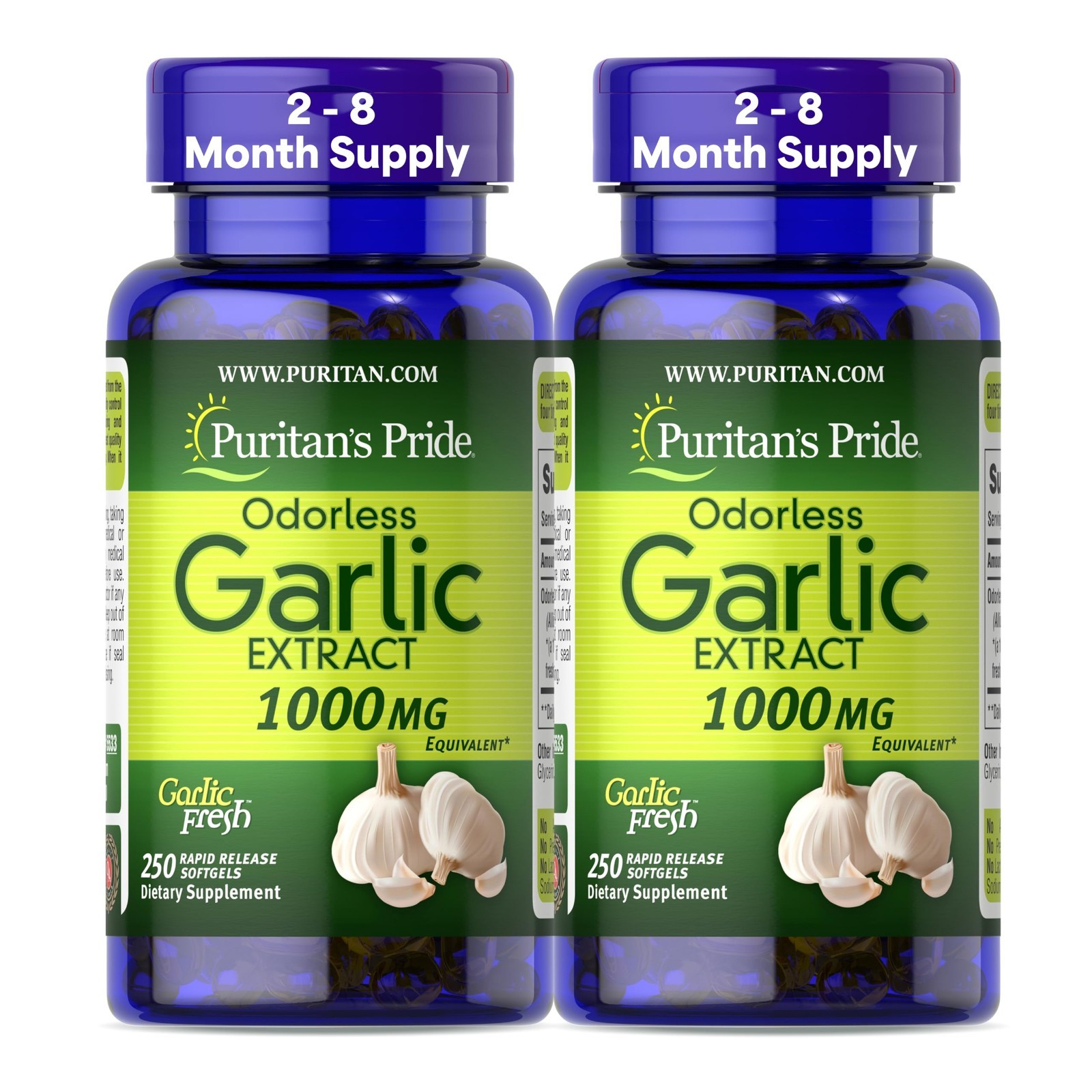 Odorless Garlic Softgels 250 Count – Premium Rapid Release Dietary Supplement