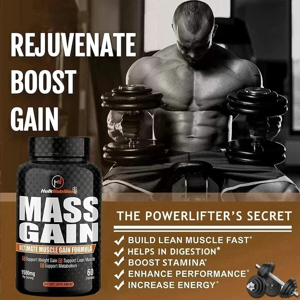 Bulk Mass & Weight Gainer Capsule for Fast Weight & Lean Muscle Gain – Pack of 3