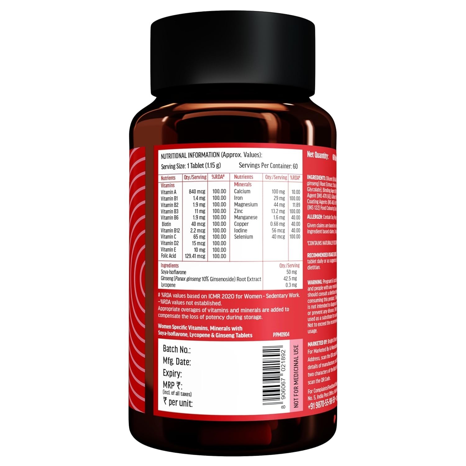 HK vitals Multivitamin For Women (60 Tablets) | With Zinc, Vitamin C & D