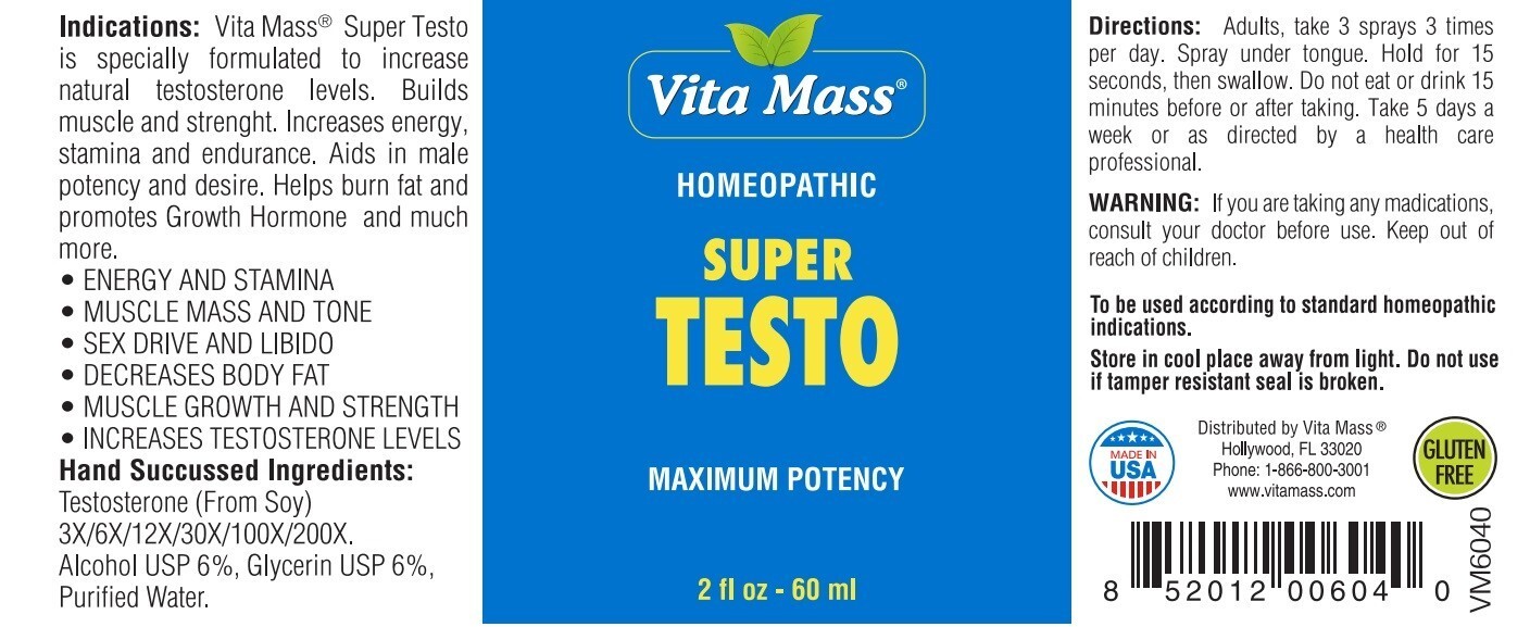 VitaMass SuperTestostrone- Oral Spray 2 Fl oz – 60ml – Muscle – Energy – Libido