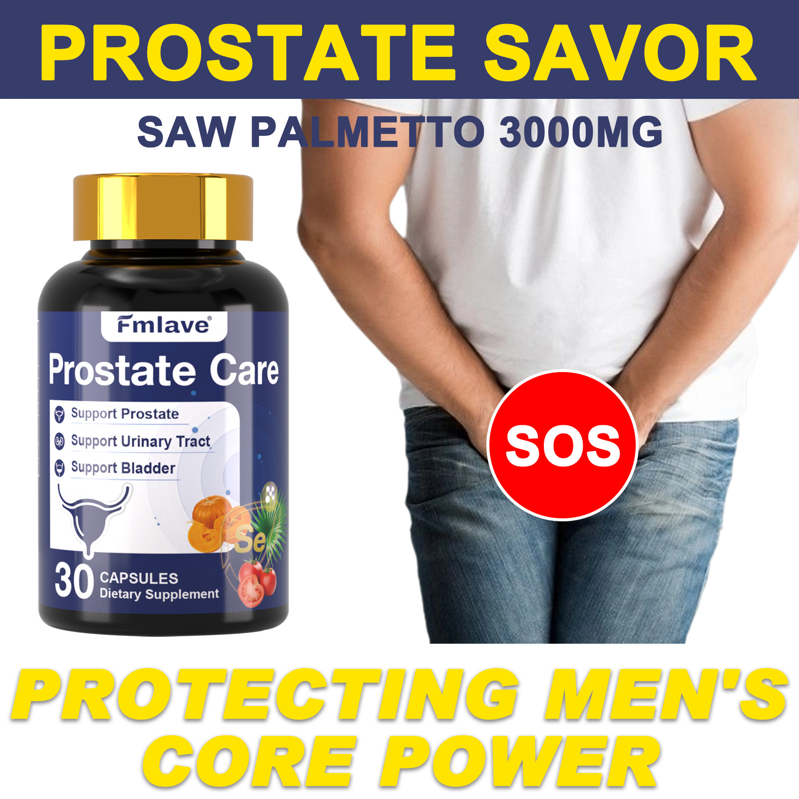 Prostate Support – Saw Palmetto – Reduce Frequent Urination, Stamina supplement