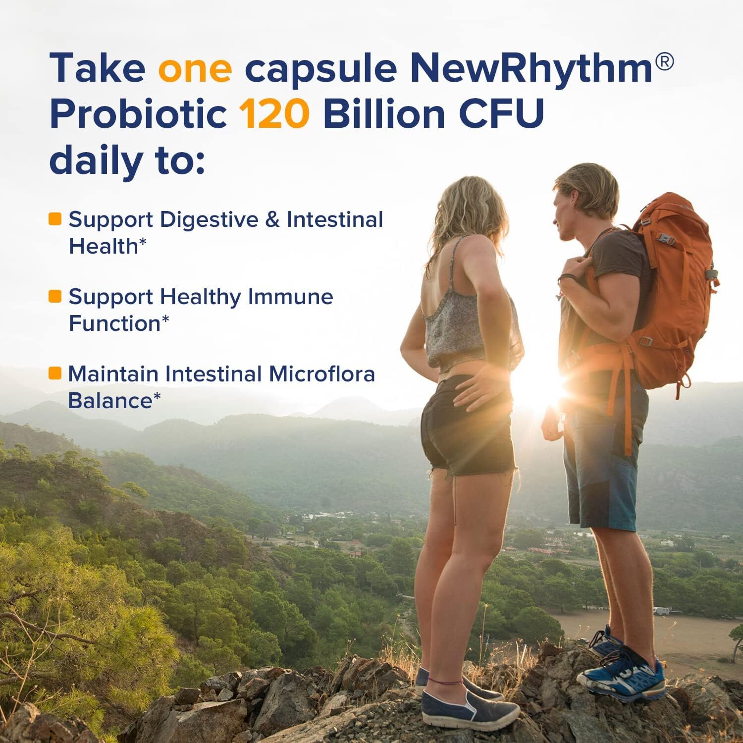 Newrhythm Extra Strength Probiotic 120 Billion Cfu With Prebiotics 30 Count