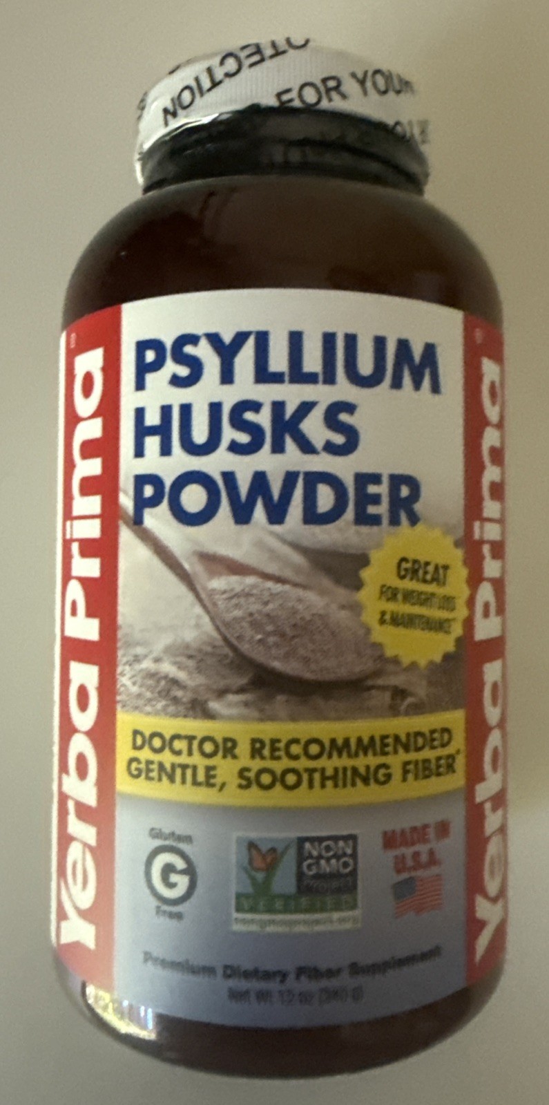 Yerba Prima Psyllium Husks Powder 12 oz 340 g Gluten-Free NON-GMO EXP 12/2028