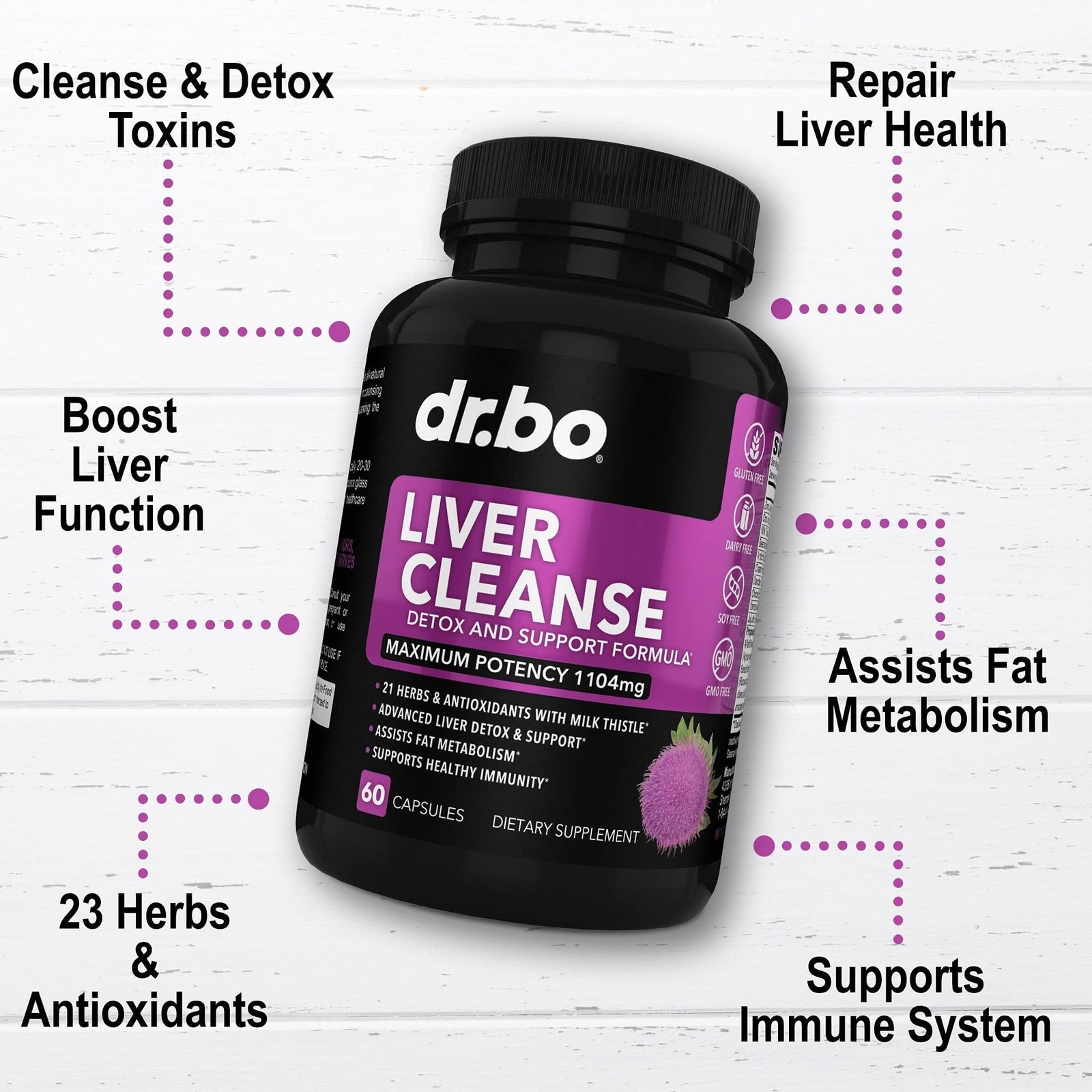 Colon & Liver Cleanse Detox Support Supplement – 15 Day Intestinal Cleanse Pi…