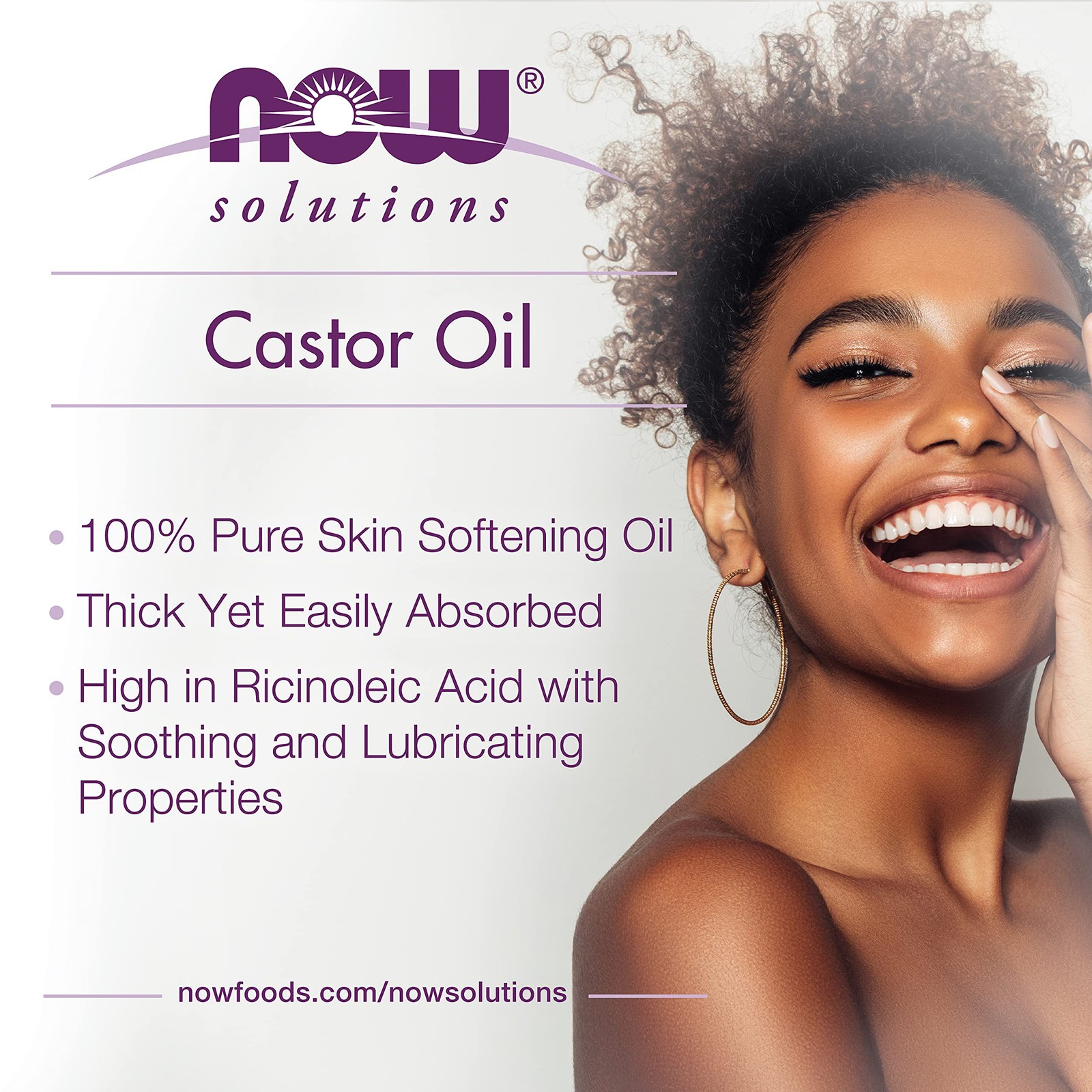 Now Solutions Pure Castor Oil Skin Moisturizer 16 Fl Oz Multi Purpose Emollient