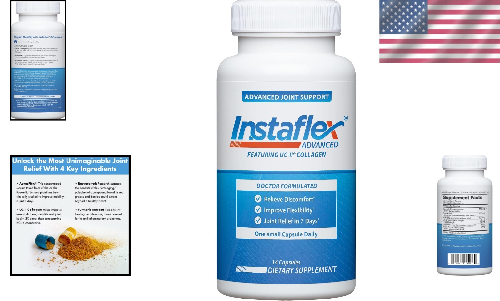 Joint Discomfort Support Supplement – Relief in 7 Days, 14 Count Formula