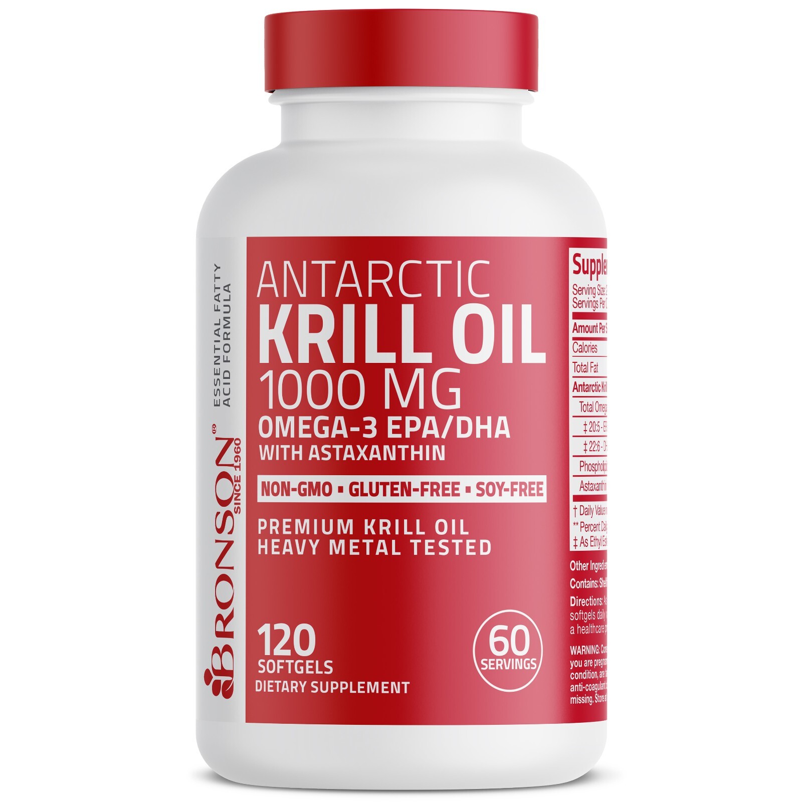 Antarctic Krill Oil Omega-3s 1000mg with EPA, DHA and Astaxanthin
