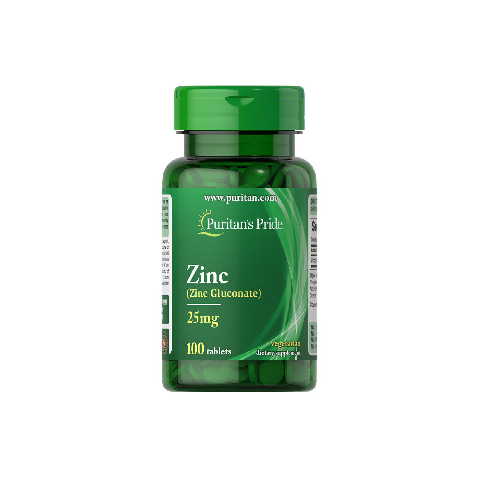 Puritans Pride Zinc (Zinc Gluconate) – 25 mg – 100 Tablets – 2 Pack – Exp: 06/29