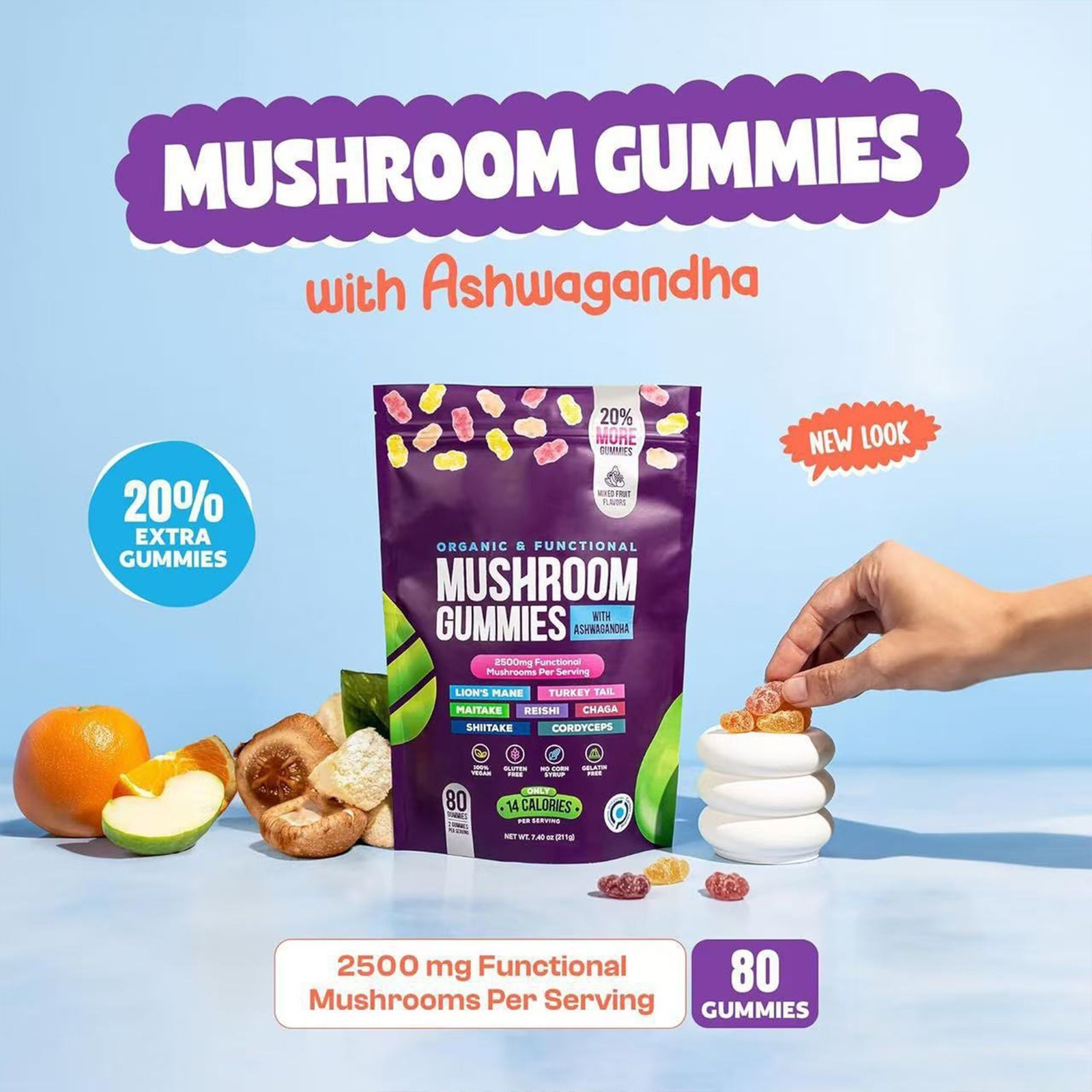 Functional With Gummies-Mushroom Gummies Supplement Mushroom Ashawanduha