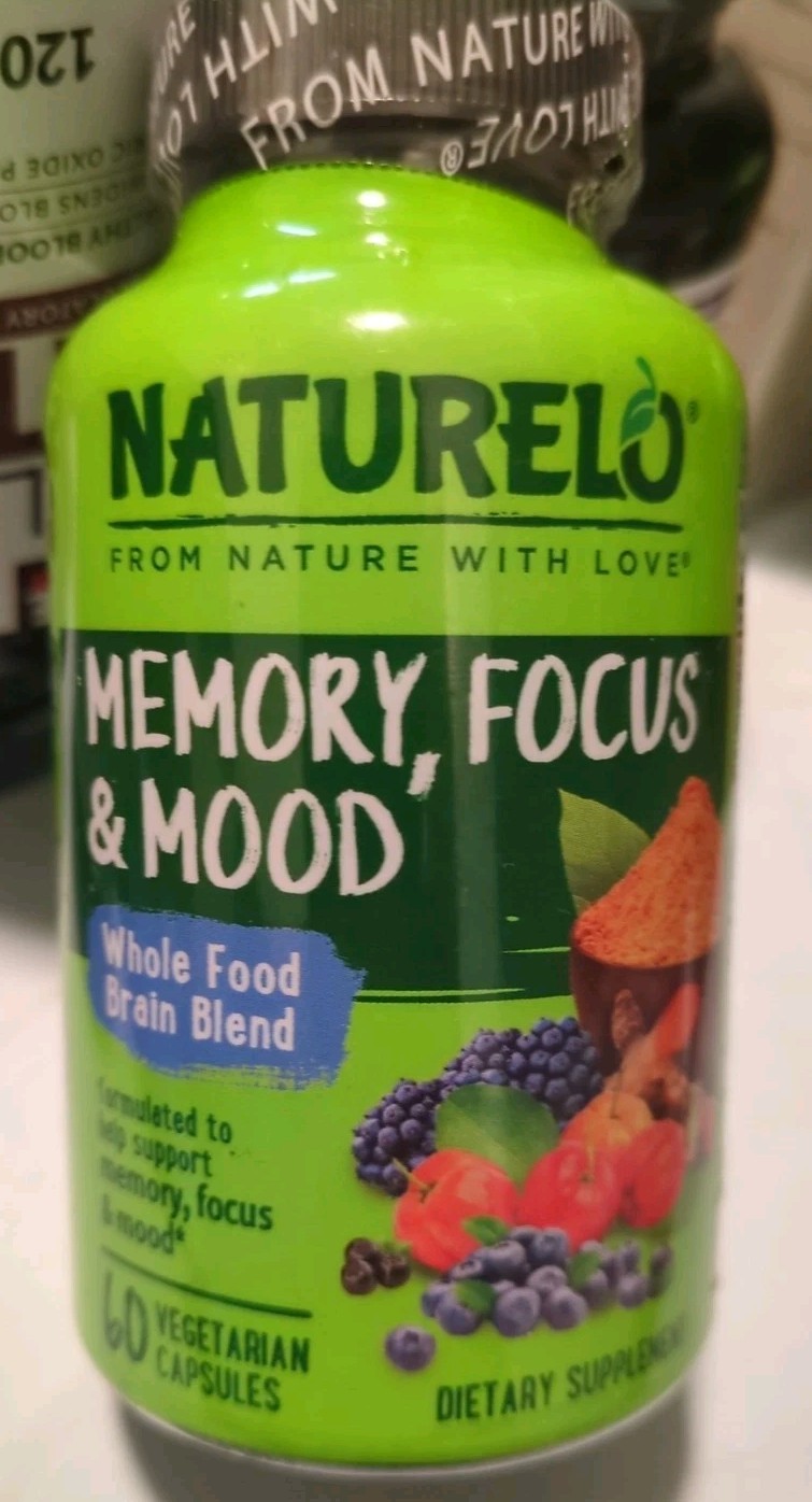 NATURELO Brain Health Supplements for Memory & Focus Support, Exp 09/2027