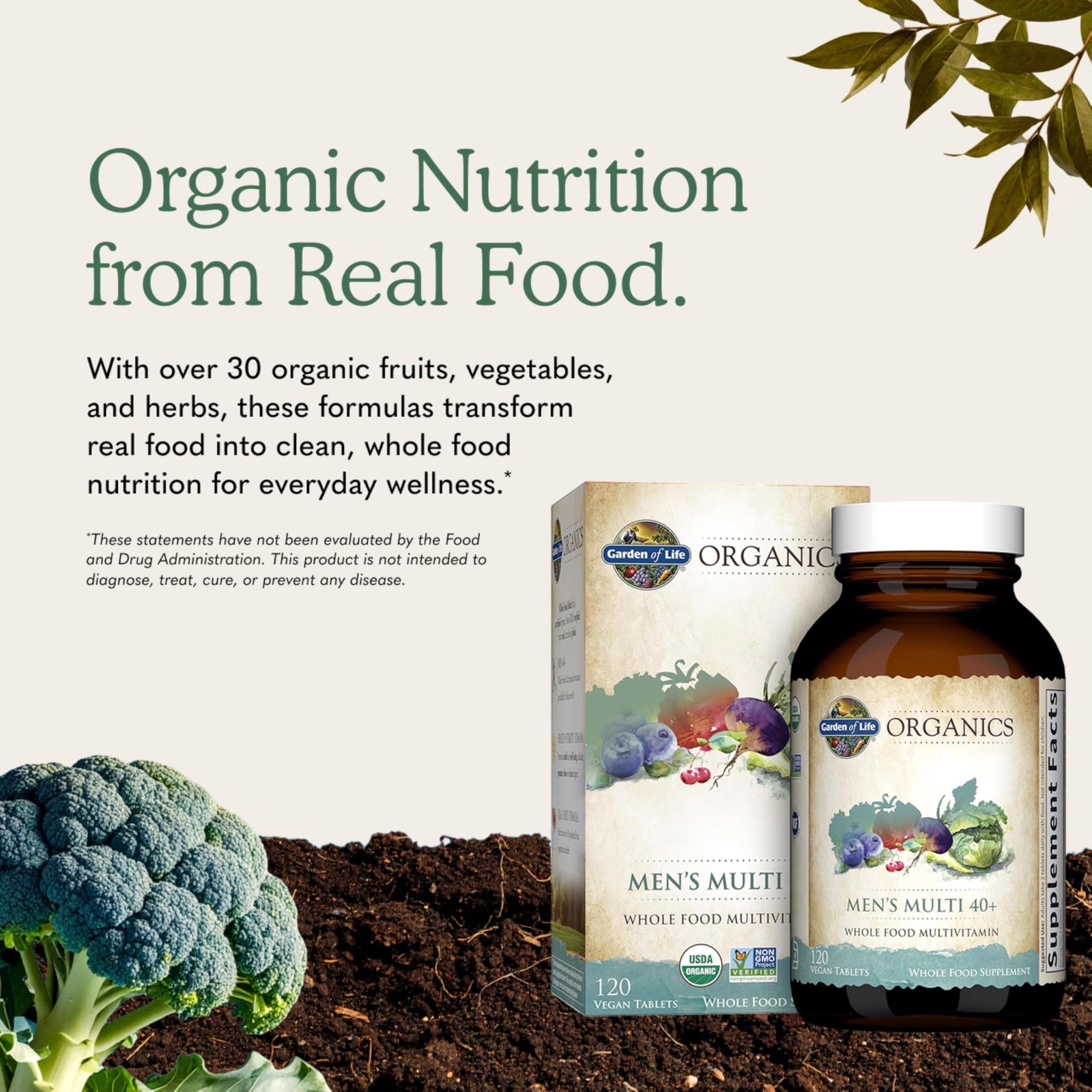 Garden of Life Organics Whole Food Multivitamin 120 Count (Pack 1), N/a