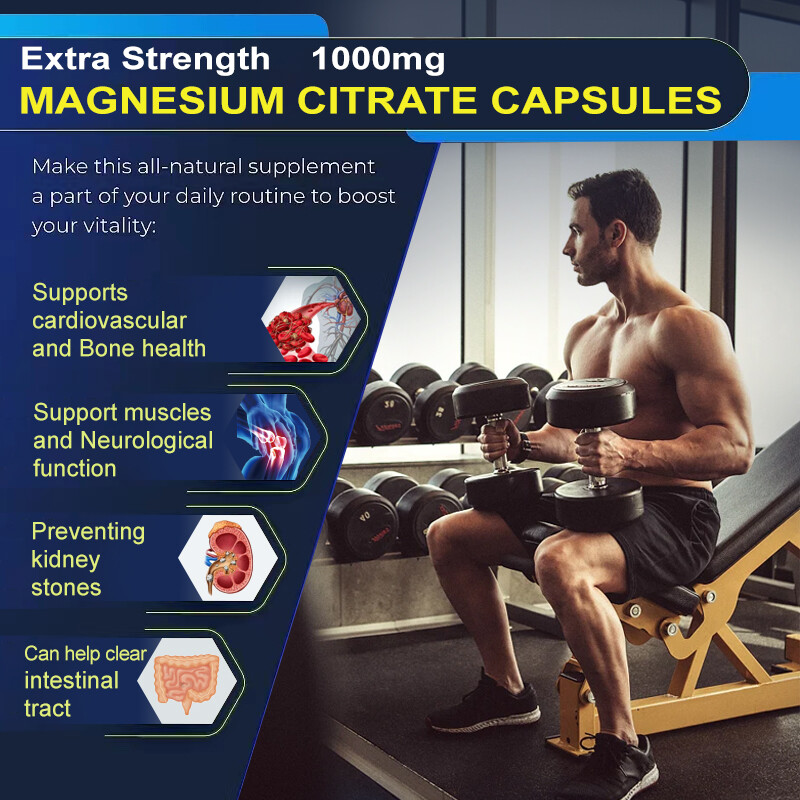 Magnesium Citrate 1000mg per Serving – 120/240/480 Vegetarian Capsules (Provide