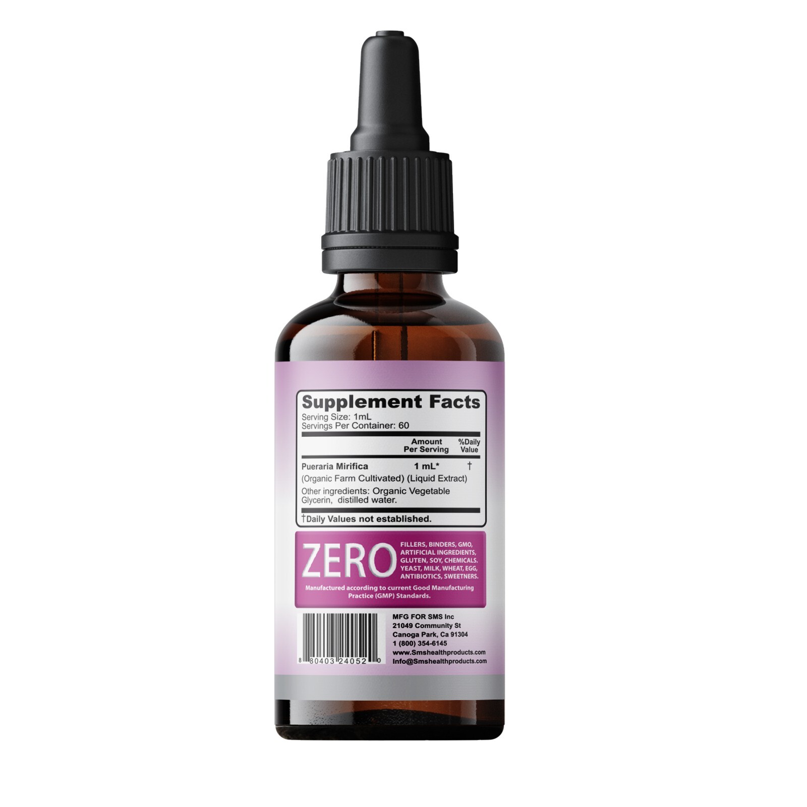 Pueraria Mirifica Breast Female Butt Body Tincture Liquid Herbal Drops 6 Fl oz