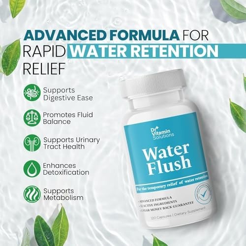 Diuretic Water Pills for Weight Loss – Reduce Bloat & Swelling – 120 Caps
